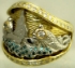 Picture of US Navy Submarine Dolphin Blue Diamond Ring