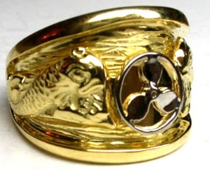 Picture of US Navy Submarine Engineering Dolphin Military Ring