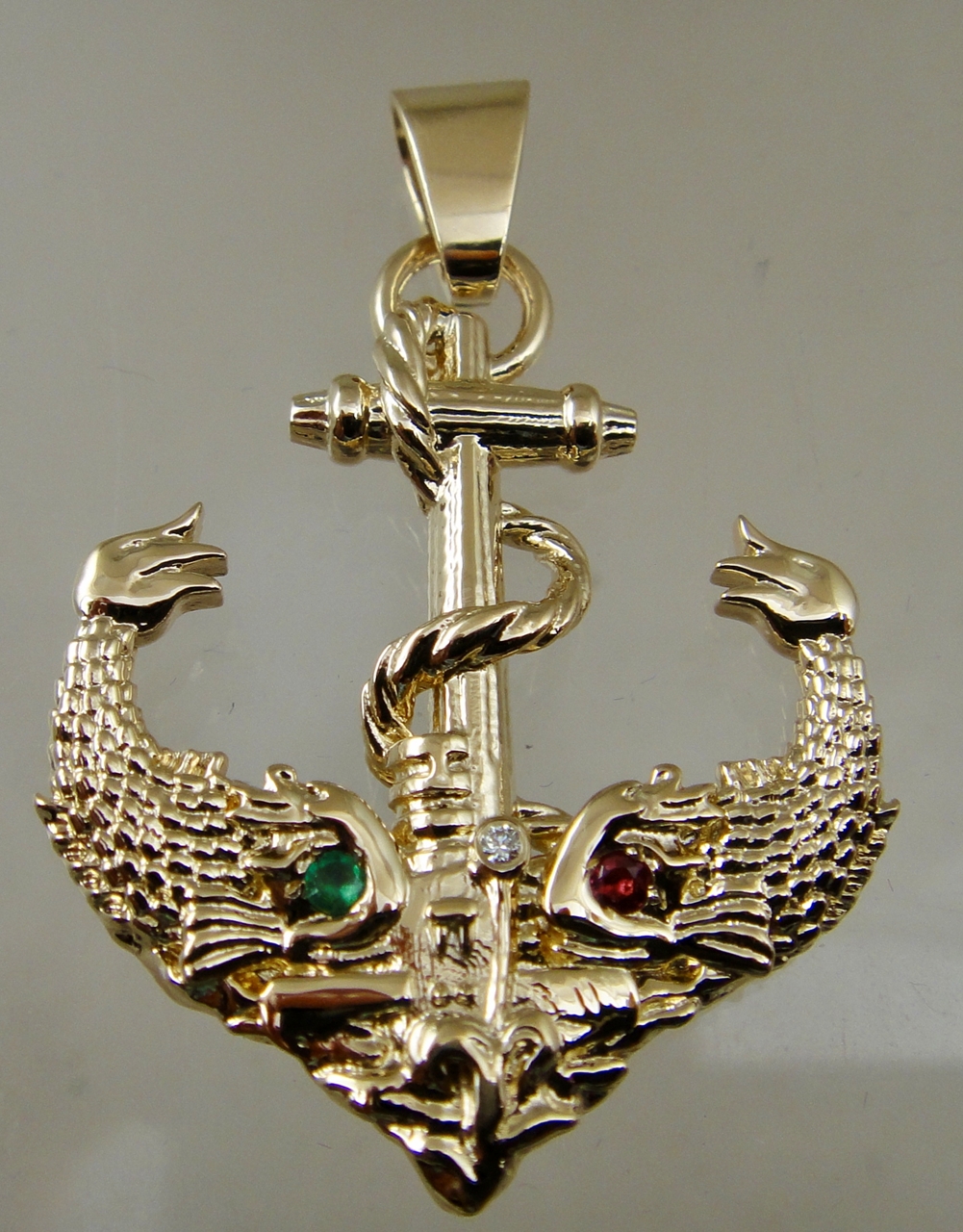 US Navy Licensed Submarine Dolphin Anchor Pendant