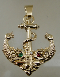 Picture of US Navy Licensed Submarine  Dolphin Anchor Pendant