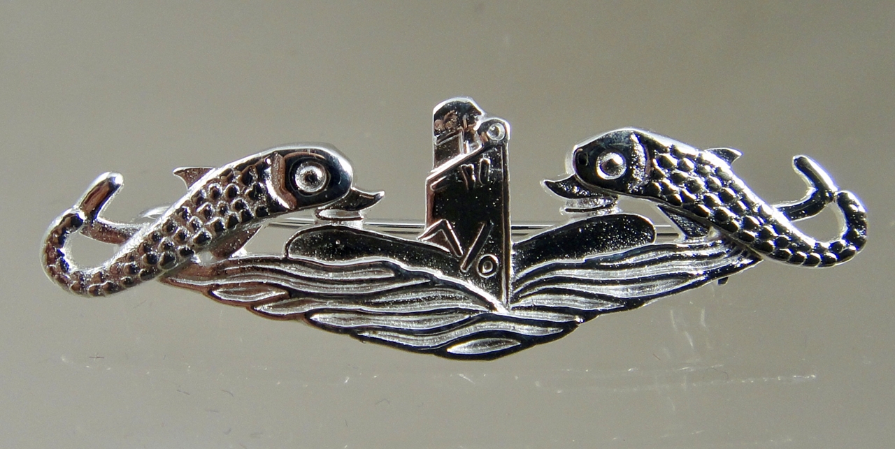 Navy Submarine Dolphin Pin Badge Mess Dress WW2