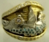 Picture of US Navy Submarine Dolphin Blue Diamond Ring