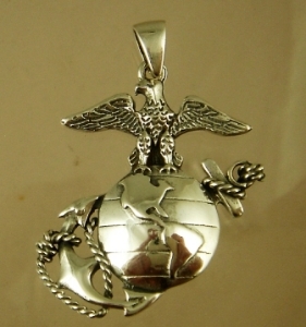 Picture of US Marine Corps USMC Half Dollar Size pendant 