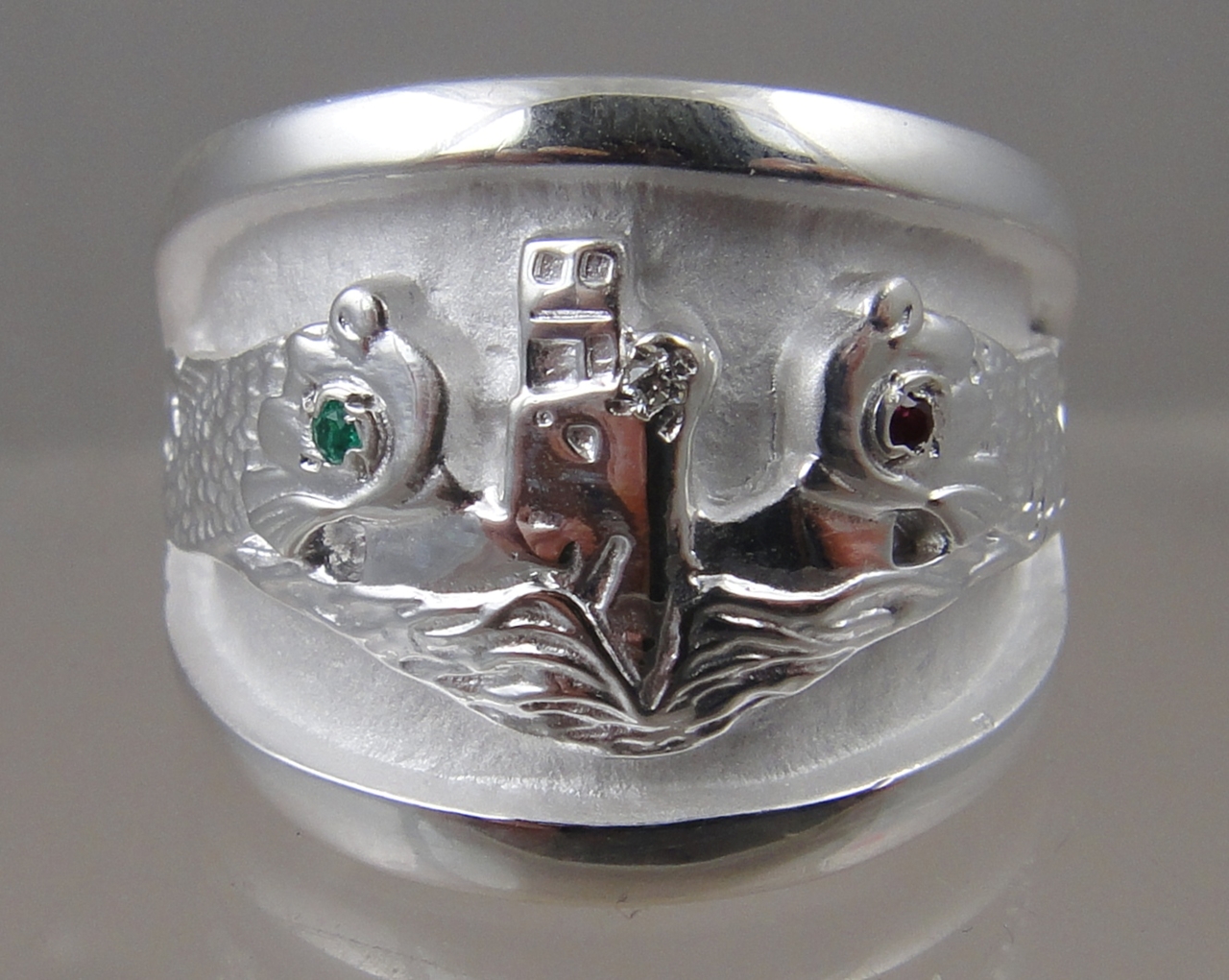 Details about   US Navy Licensed Submarine dolphin Guppy mens .925 sterling ring size 14.5 